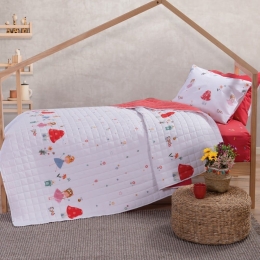 Κουβερλί Παιδικό Fairy World White Nef-Nef Μονό 180x240cm Microfiber-Polyester