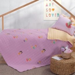 Κουβερλί Παιδικό Sweet Little Girls Rose Nef-Nef Μονό 180x240cm Microfiber-Polyester