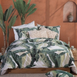 Σεντόνια Tropicana (Σετ 4τμχ) Green Nef-Nef Διπλό 200x270cm 100% Βαμβάκι