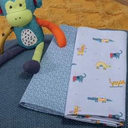 Σεντόνια Βρεφικά Funtastic (Σετ 2τμχ) Blue Nef-Nef Λίκνου 70x120cm 100% Βαμβάκι