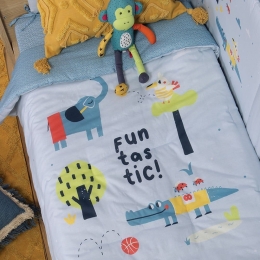 Κουβερλί Βρεφικό Funtastic Blue Nef-Nef 110x140cm Βαμβάκι-Πολυέστερ