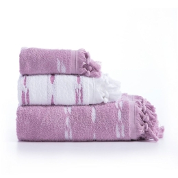 Πετσέτα Garnet (Σετ 3τμχ) Mauve-White Nef-Nef Σετ Πετσέτες 70x140cm 100% Βαμβάκι
