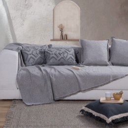 Ριχτάρι Aronia Grey Nef-Nef Διθέσιο 170x250cm Βαμβάκι-Πολυέστερ