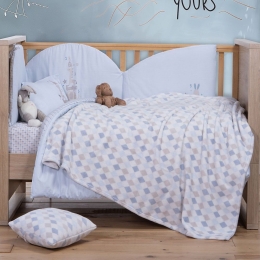 Κουβέρτα Βρεφική Fleece Sweet Rhombus Blue Nef-Nef Homeware Αγκαλιάς 110x150cm Πολυέστερ