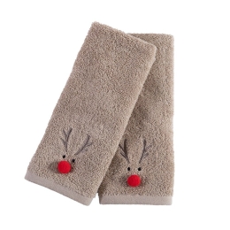 Πετσέτες Χριστουγεννιάτικες Funny Reindeer (Σετ 2τμχ) Beige Nef-Nef Homeware Σετ Πετσέτες 30x50cm