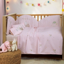 Σεντόνια Βρεφικά Cute Snail (Σετ 3τμχ) Pink Nef-Nef Homeware Κούνιας 120x170cm 100% Βαμβάκι