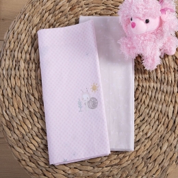 Σεντόνια Βρεφικά Cute Snail (Σετ 2τμχ) Pink Nef-Nef Homeware Λίκνου 70x120cm 100% Βαμβάκι