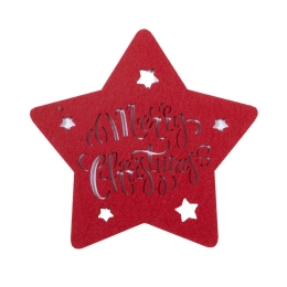 Σουβέρ Χριστουγεννιάτικα Merry Christmas (Σετ 4τμχ) D38 Red Nef-Nef Homeware 38x38cm