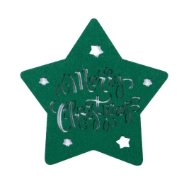 Σουβέρ Χριστουγεννιάτικα Merry Christmas (Σετ 4τμχ) D38 Green Nef-Nef Homeware 38x38cm