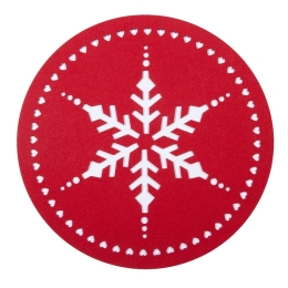 Σουπλά Χριστουγεννιάτικα Snow Flake 24 (Σετ 2τμχ) Red Nef-Nef Homeware 32x32cm