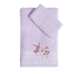 Πετσέτες Βρεφικές Mon Petit Jardin (Σετ 2τμχ) Lilac Nef-Nef Homeware Σετ Πετσέτες 70x140cm 100% Βαμβάκι