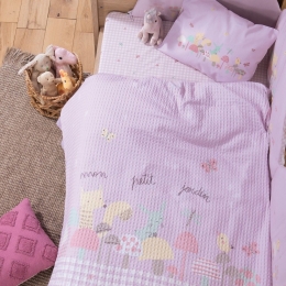 Κουβέρτα Βρεφική Πικέ Mon Petit Jardin Lilac Nef-Nef Homeware Αγκαλιάς 80x110cm 100% Βαμβάκι