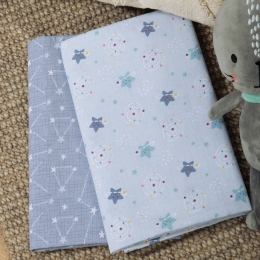 Σεντόνια Βρεφικά Explore The Universe (Σετ 2τμχ) Light Blue Nef-Nef Homeware Λίκνου 70x120cm 100% Βαμβάκι