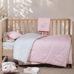 Κουβερλί Βρεφικό Wings Of Joy Pink Nef-Nef Homeware 110x140cm Βαμβάκι-Πολυέστερ