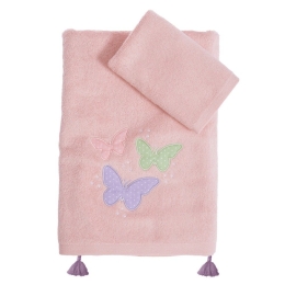 Πετσέτες Βρεφικές Wings Of Joy (Σετ 2τμχ) Pink Nef-Nef Homeware Σετ Πετσέτες 70x140cm 100% Βαμβάκι