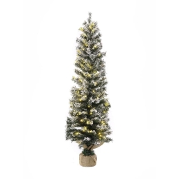 Χριστουγεννιάτικο Δέντρο Pre-Lit Snow Pencil Με Λαμπάκια 74490 Φ40x120cm (188tips) Green