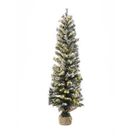 Χριστουγεννιάτικο Δέντρο Pre-Lit Snow Pencil Με Λαμπάκια 74491 Φ45x150cm (260tips) Green