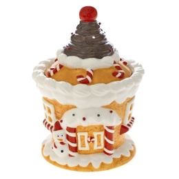 Χριστουγεννιάτικη Μπισκοτιέρα Gingerbread 81566 Φ14x20cm Multi