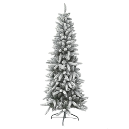 Χριστουγεννιάτικο Δέντρο Flocked Pencil 81952 210cm (1002tips) White-Green
