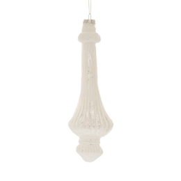 Στολίδι Χριστουγεννιάτικο Κρεμαστό 86107 8x22cm Pearl White