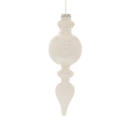 Στολίδι Χριστουγεννιάτικο Κρεμαστό 86110 8x24cm Pearl White
