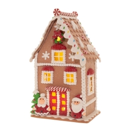 Χριστουγεννιάτικο Σπιτάκι Gingerbread Led 86152 16x13x29cm Multi