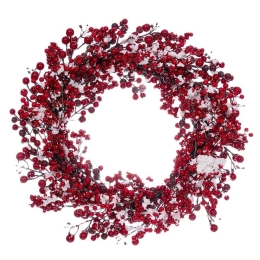 Χριστουγεννιάτικο Στεφάνι Με Berries 86206 55cm Red