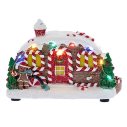 Χριστουγεννιάτικη Φιγούρα Gingerbread Τροχόσπιτο 87128 19x10x11cm Με Μπαταρίες Multi