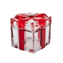Μπισκοτιέρα Χριστουγεννιάτικη 87177 11x11x11,5cm Clear-Red