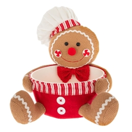 Χριστουγεννιάτικο Καλάθι Gingerbread 87929 24x23x24cm Brown-Red