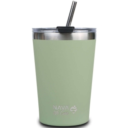 Ποτήρι - Θερμός Με Καλαμάκι We Care 10-262-112 9,5x9x13,5cm 450ml Green Nava