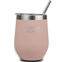 Ποτήρι - Θερμός Με Καλαμάκι We Care 10-262-100 Φ9x14cm 360ml Pink Nava
