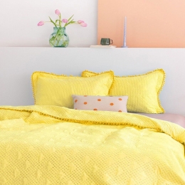 Κουβερλί Morgan (Σετ 2τμχ) Lemon Palamaiki Ημίδιπλο 160x240cm Microfiber