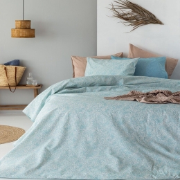 Σεντόνια FL6228 (Σετ 4τμχ) Petrol Palamaiki Διπλό 200x260cm 100% Βαμβάκι