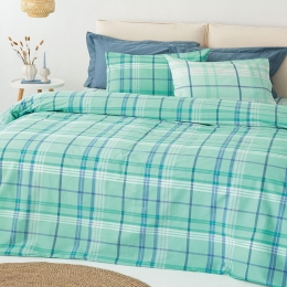 Σεντόνια FL6241 (Σετ 4τμχ) Turqoise Palamaiki Διπλό 200x260cm 100% Βαμβάκι