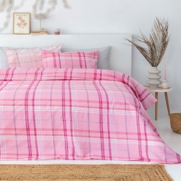 Σεντόνια FL6242 Με Λάστιχο (Σετ 3τμχ) Pink Palamaiki Μονό 110x230cm 100% Βαμβάκι