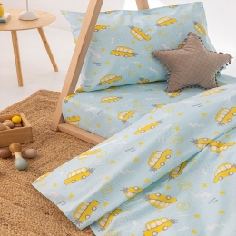 Μαξιλαροθήκη Παιδική MK757 Ciel-Yellow Palamaiki 40x50 100% Βαμβάκι