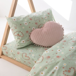 Μαξιλαροθήκη Παιδική MK758 Green-Pink Palamaiki 40x50 100% Βαμβάκι