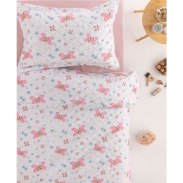 Κουβερλί Παιδικό MCR356 White-Pink Palamaiki Ημίδιπλο 160x220cm Microfiber-Polyester