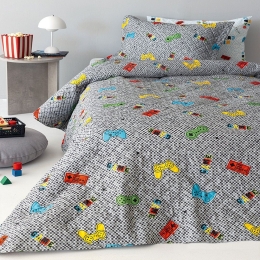 Μαξιλαροθήκη Παιδική MCR359 Oxford Grey-Multi Palamaiki 50Χ70 Microfiber-Polyester