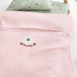 Κουβέρτα Βρεφική Candy/2 Pink Palamaiki Κούνιας 100x150cm 100% Βαμβάκι