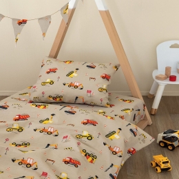 Σεντόνια Βρεφικά MK761 Με Λάστιχο (Σετ 3τμχ) Beige-Multi Palamaiki Κούνιας 70x155cm 100% Βαμβάκι