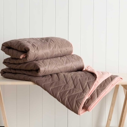 Κουβερλί Micro-14 Brown-Pink Vesta Home Υπέρδιπλο 220x230cm Microfiber