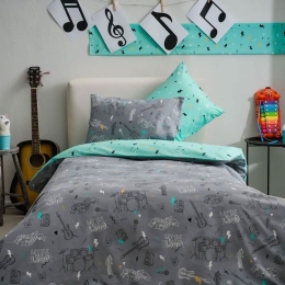 Κουβερλί Παιδικό Rock Grey Vesta Home Μονό 160x230cm 100% Βαμβάκι