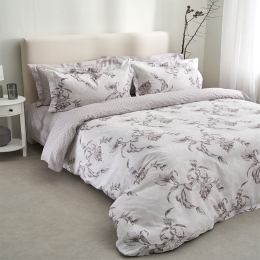 Σεντόνια Victoria-1 (Σετ 4τμχ) Grey Vesta Home Υπέρδιπλo 240x270cm 100% Βαμβακοσατέν