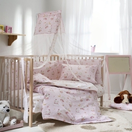 Παπλωματοθήκη Βρεφική Lambi (Σετ 2τμχ) Pink Vesta Home 120x160cm 100% Βαμβάκι