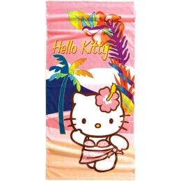 Πετσέτα Θαλάσσης Παιδική Hello Kitty 23 Pink-Beige Nima Θαλάσσης 75x150cm 100% Βαμβάκι