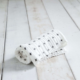Κουβέρτα Βρεφική - Hush White-Grey Nima Αγκαλιάς 75x110cm 100% Βαμβάκι
