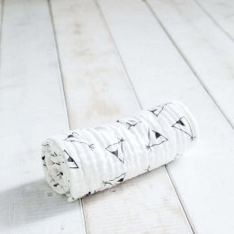 Κουβέρτα Βρεφική - Tippie White-Grey Nima Cradle 110x150cm 100% Βαμβάκι