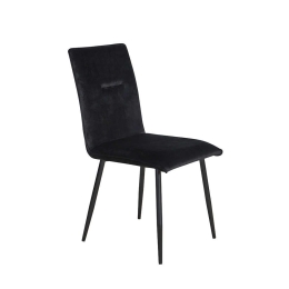 Καρέκλα Noir Black 44x59x89cm 03-0632 Σετ 4τμχ Βελούδο, Μέταλλο